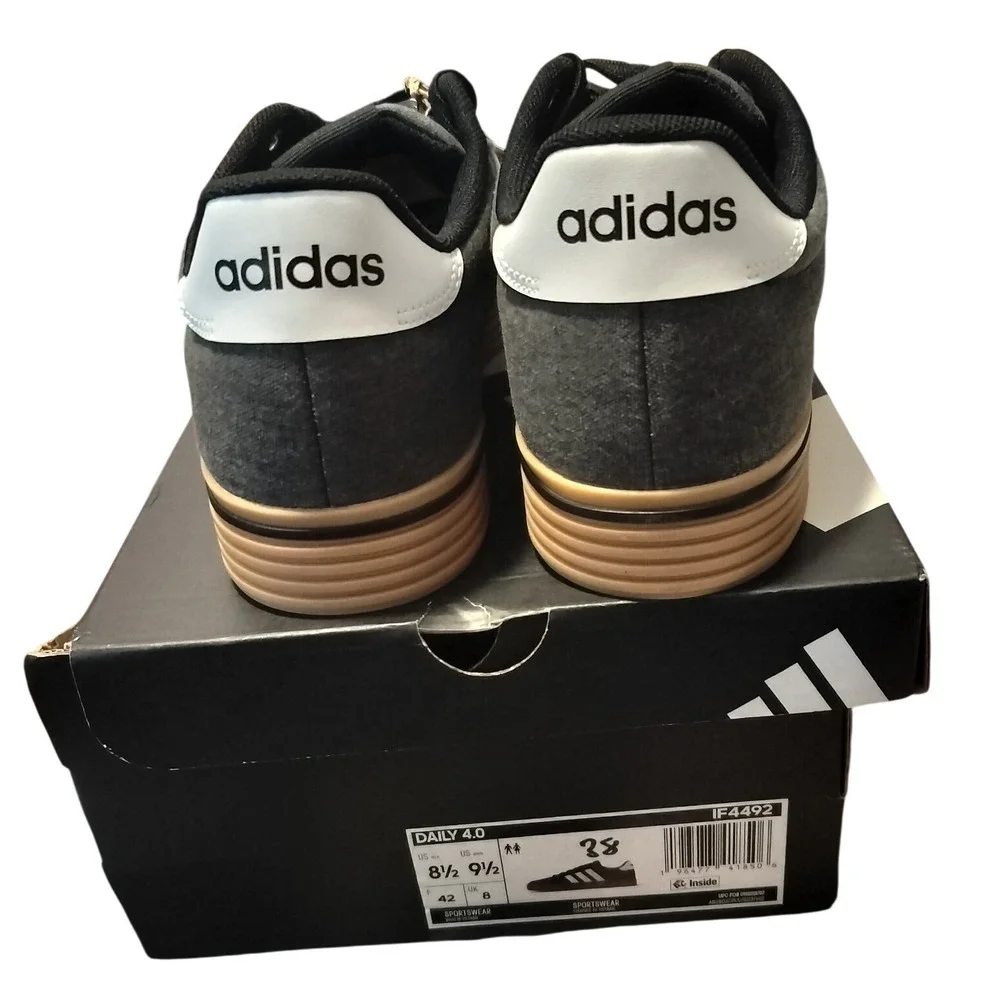 NIB‎ Adidas Daily 40 Men's Size 8.5 M 9.5 W Charcoal Gum Sole Lace Up